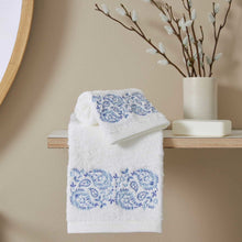 Load image into Gallery viewer, Pilbeam Living Paisley Hand Towel Blue