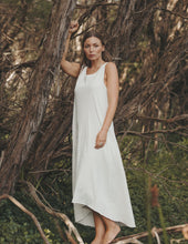 Load image into Gallery viewer, Talamaya Shorline Fine Slub Organic Cotton Dress - Pebble / Dusty Olive