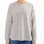 Load image into Gallery viewer, Bow &amp; Arrow Grey Swing Jumper with  Blue Stripe Patches