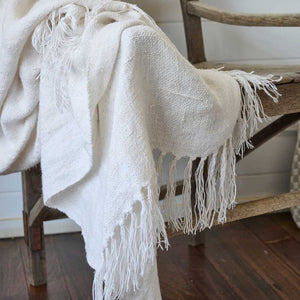 Eadie Lifestyle Bedouin Oversized Linen Throw - Ivory