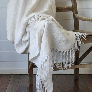 Eadie Lifestyle Bedouin Oversized Linen Throw - Ivory