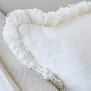 Eadie Lifestyle Boho Linen Cushion - Off White