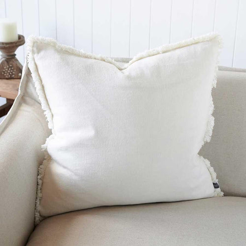 Eadie Lifestyle Boho Linen Cushion - Off White