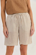 Load image into Gallery viewer, Naturals by O&amp;J Linen Stripe Shorts - Ginger Slice