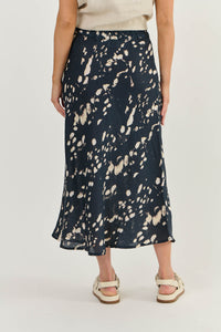 Naturals by O&J A-line Linen  Skirt - Universe