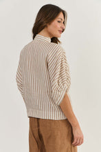 Load image into Gallery viewer, Naturals by O&amp;J Linen Stripe Blouse - Ginger Slice