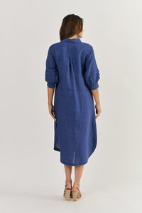 Naturals by O&J Linen Shirt Dress- Delta