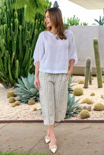 Load image into Gallery viewer, Naturals Linen Check Pants - Nougat