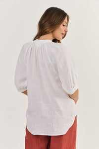 Naturals by O&J Linen Blouse - White