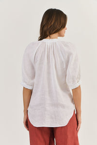 Naturals by O&J Linen Blouse - White