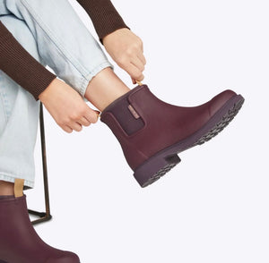 Merry People Ankle Gum Boots - Dark Cherry