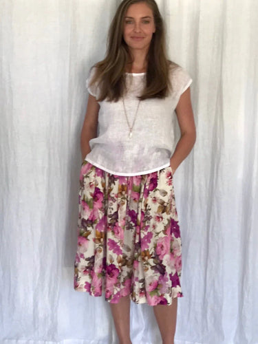 KloTH Emporium Layla Linen Skirt - Monet - 2 Legnths