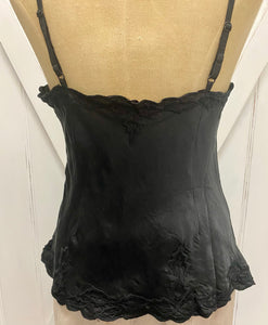Silk Satin Cami with Luxe Embroidery.