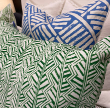 Load image into Gallery viewer, Bespoke Cushion Cover by Trouvé Indoor / Outdoor Fabric Green and White