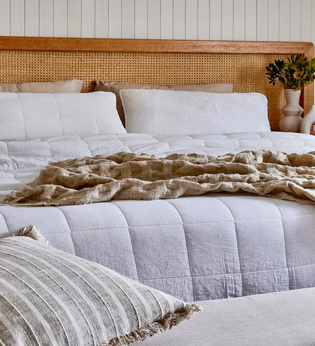 Madras Link Baily Coverlet - White Stonewash 30% OFF