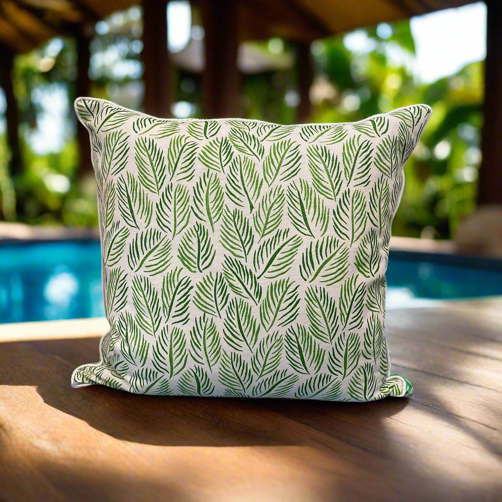 Bespoke Cushion by Trouvé -  Linen  Cushion - Green Fern