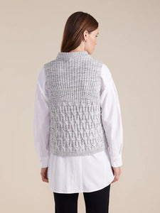 Marco Polo Cable Knit Vest - Winter White