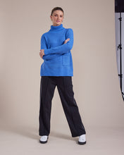 Load image into Gallery viewer, Marco Polo Long Line Roll Kneck Sweater - Blue Quartz 40% OFF