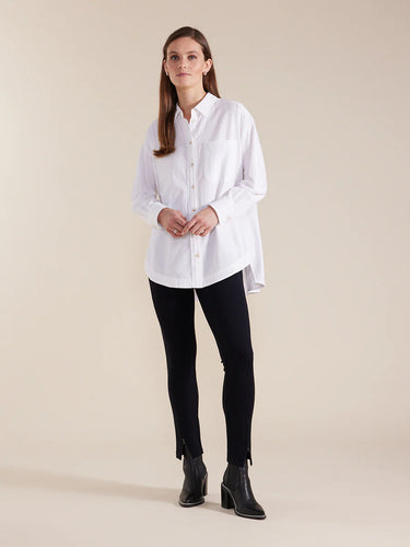 Marco Polo Long Sleeve Relaxed Cotton Shirt - White