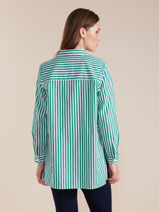 Copy of Marco Polo Essential Long Sleeve Stripe Shirt - Forest