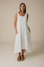 Load image into Gallery viewer, Talamaya Shorline Fine Slub Organic Cotton Dress - Pebble / Dusty Olive