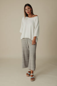 Talamaya Cotton Twist Tee Pullover - Salt