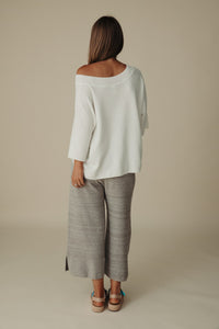 Talamaya Cotton Twist Tee Pullover - Salt