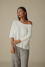 Load image into Gallery viewer, Talamaya Cotton Twist Tee Pullover - Salt