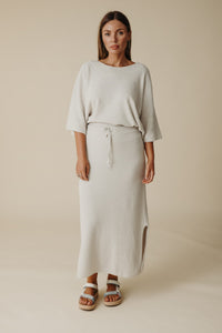 Talamaya Retreat Cotton Skirt - Silver White