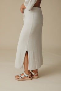 Talamaya Retreat Cotton Skirt - Silver White