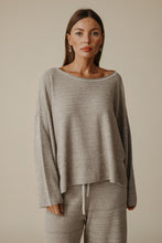 Load image into Gallery viewer, Talamaya Retreat Cotton Pullover - Dusty Olive &amp; White / Silver &amp; Salt