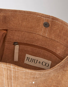 JUJU & Co Baby Jute Slouchy Bag - Terracotta
