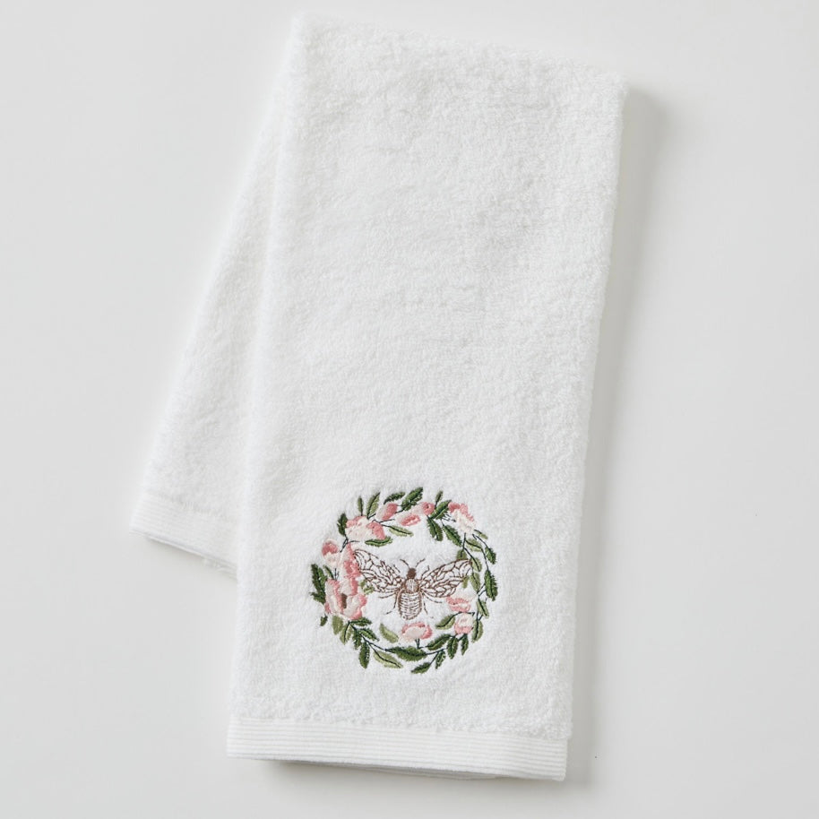 Pilbeam Living Floral Ebroidered Bee Hand Towel