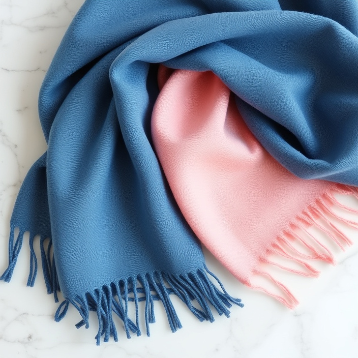 Lyon Cashmere and Cotton Scarf - Soft Pink